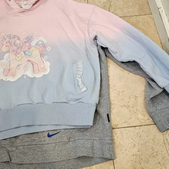 Catwish Pastel Unicorn Hoodie Pink Blue Ombre Kawaii Fairycore Sweatshirt - Picture 10 of 11